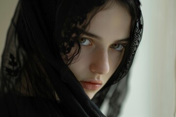 Mysterious woman with captivating eyes