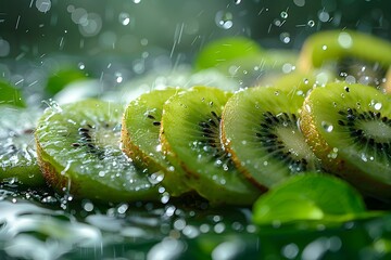 フレッシュなキウイフルーツ　スタジオ撮影