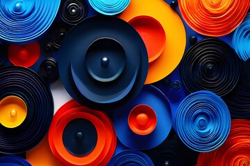 AI Generated-A colorful collage of circles and spheres in various sizes and colors