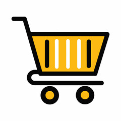 Shopping cart icon solid white background (12)