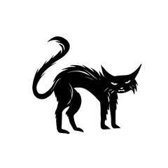 cat logo icon halloween dark element design art simple illustration brand market tattoo vintage design