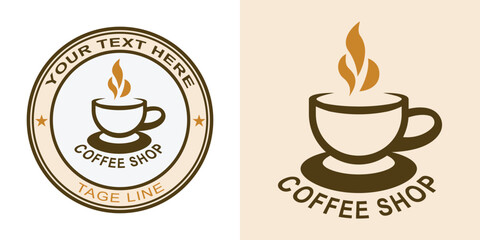Coffee logo. coffee cup design. suitable for coffee shop logo, coffee product, cafe, and more. Simple design editable