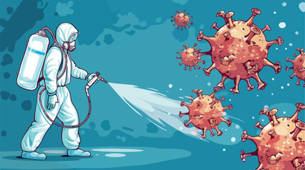 Stop coronavirus concept. Vector illustration of man
