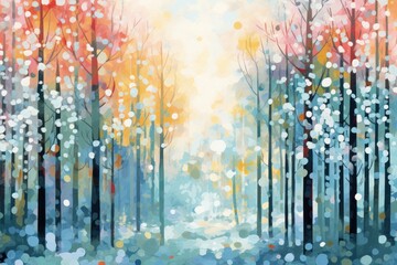 Christmas forest background backgrounds painting outdoors.