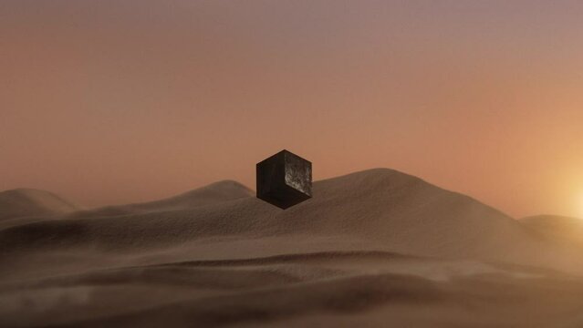 A 3d monolith in a desert