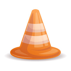 Traffic cone isolated on white background. Vector illustration.