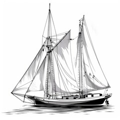 Obraz premium clean line, black and white, fishing boat cockpit 1920