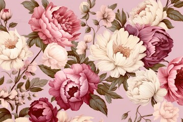 Floral classic seamless pattern flower plant.