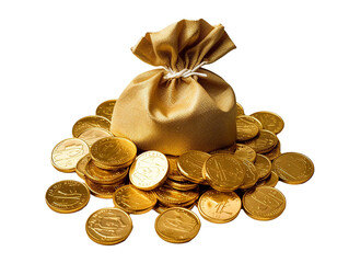 bag of golds isolated