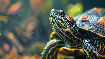 Discover the surprise of vibrant wildlife with our multicolor turtle wallpaper. Bring the wild into your space with this stunning and unique design.
