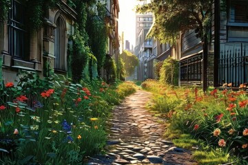 a Nice green forest landscape in the city