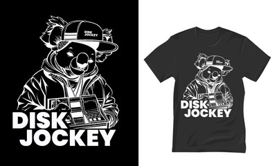 Fototapeta premium Disc Jockey,T shirt design vector illustration