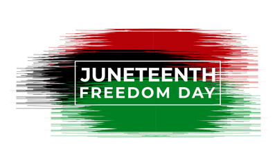 Juneteenth Freedom Day. African-American Independence Day, June 19. Banner poster, flyer and background design. Waving Pan-African Flag Vector illustration.
