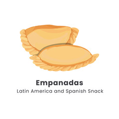 Hand drawn vector illustration of Empanadas or fried pie Latin America and Spanish food