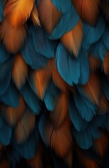 Close-up Texture of Colorful Bird Feathers