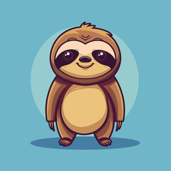 Cute sloth mascot animal character vector illustration