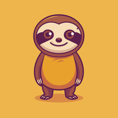 Obraz premium Cute sloth mascot animal character vector illustration