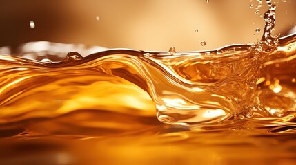 Golden liquid splash captured in high detail