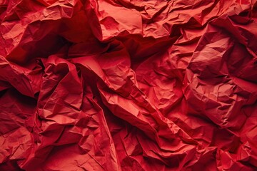 Crumpled Red Paper Texture Background