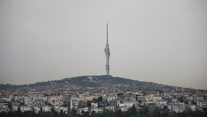 Istanbul Radio Tower on a Cloudy Day