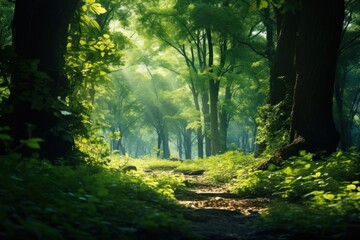Foliage forest vegetation landscape sunlight.