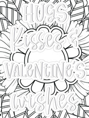 Love Quotes quotes Flower Coloring Page Beautiful black and white illustration for adult coloring book