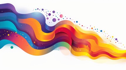 Illustration wallpaper design with a multicolored background of clouds