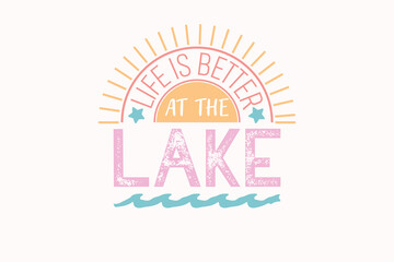 Retro Lake EPS T-shirt Design