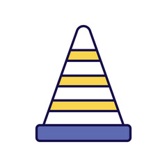 traffic cone icon with white background vector stock illustration