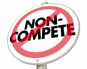 Non-Compete Sign No Competition Symbol Warning Job Hire Worker 3d Illustration - obrazy, fototapety, plakaty