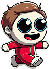 Eine kleine lustige Comicfigur im Vektor Sticker Format