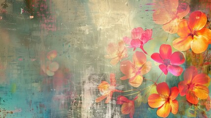 Colorful grunge blossom abstract background.