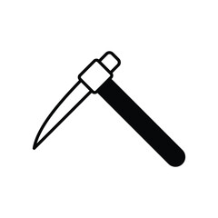 pickaxe icon with white background vector stock illustration