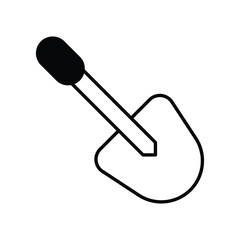 shovel icon with white background vector stock illustration