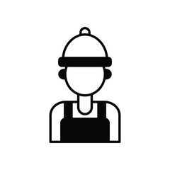 worker icon with white background vector stock illustration