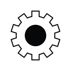 gear icon with white background vector stock illustration