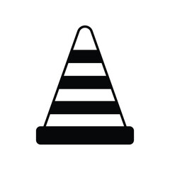 traffic cone icon with white background vector stock illustration