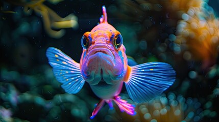 glowing fantasy fish looking at the camera  