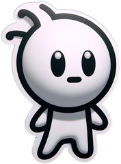 Obraz premium Eine kleine lustige Comicfigur im Vektor Sticker Format