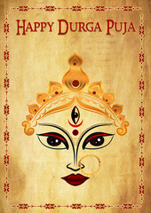 happy Durga puja festival social media banner template design , Happy Durga Puja Festival Background with Stylish Text