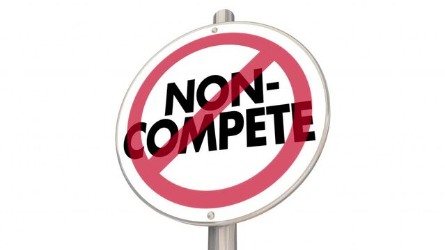 Non-Compete Sign No Competition Symbol Warning Job Hire Worker 3d Animation