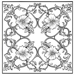 inlaid traditional korean flower design coloring pages, 
