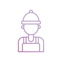worker icon with white background vector stock illustration
