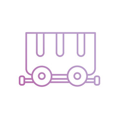 minning cart icon with white background vector stock illustration