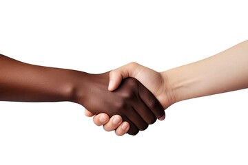 Multiracial Handshake on Isolated Background
