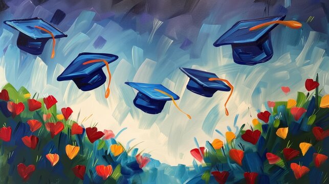 Illustration of graduation moment.