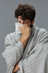 Man health allergy male virus adult flu ill disease cold sick