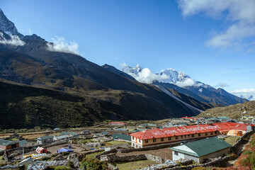 Dingboche by the mountain alpines