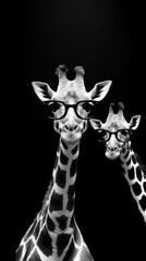 Obraz premium A giraffe wearing glasses wildlife animal mammal.