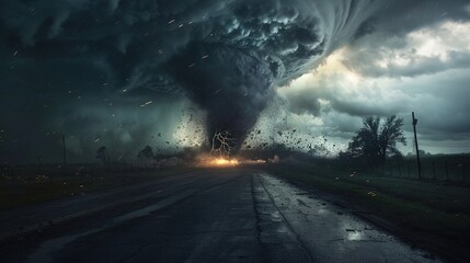 A large tornado, tornado alley